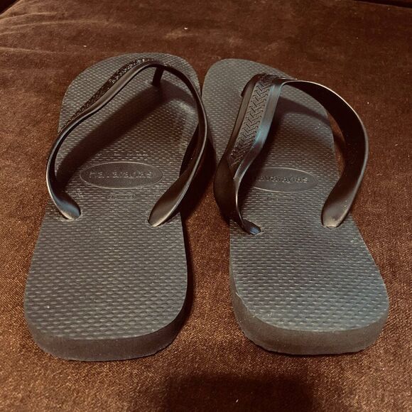 Super Rare Extra Wide Thong Straps Havaianas Mens Black 11/12 US 45/46 EUR - Picture 4 of 7
